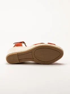 Alberville - Vendy Suede Elche - Röda kilklackade sandaletter i mocka