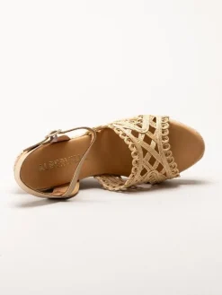 Alberville - Viveca Macrame - Beige kilklackade sandaletter
