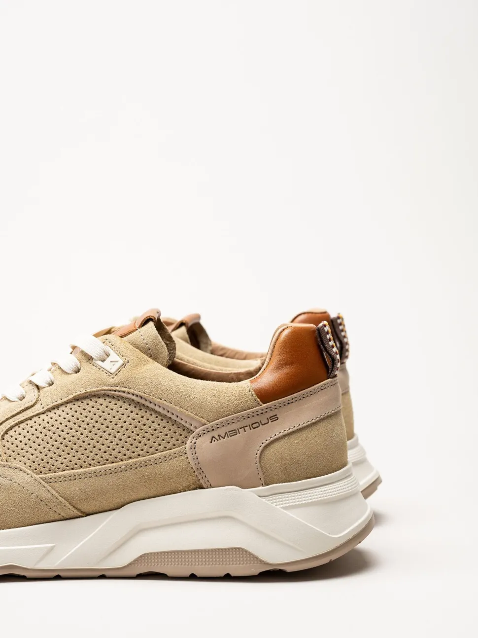 Ambitious - Beige sneakers i mocka