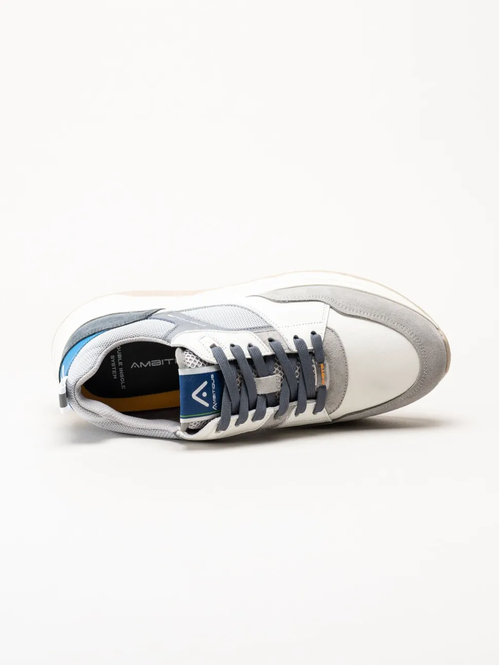 Ambitious - Gråblå sneakers i skinn och mocka