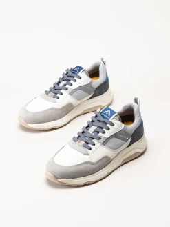 Ambitious - Gråblå sneakers i skinn och mocka