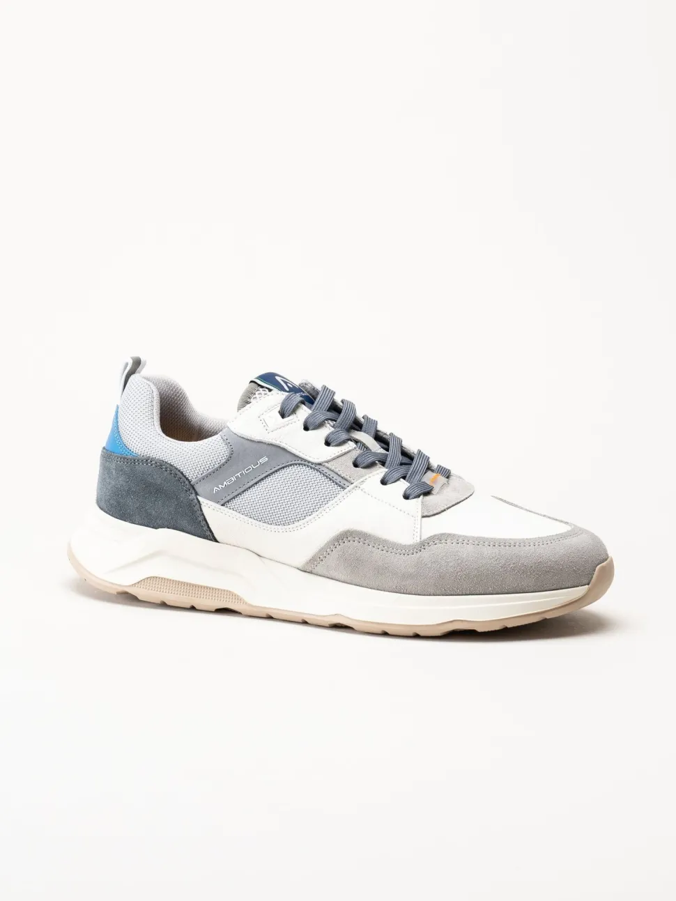 Ambitious - Gråblå sneakers i skinn och mocka