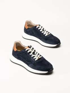 Ambitious - Marinblå sneakers i mocka och skinn