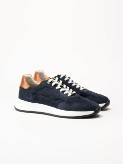 Ambitious - Marinblå sneakers i mocka och skinn