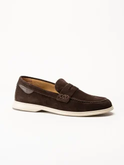 Ambitious - Mörkbruna pennyloafers i mocka