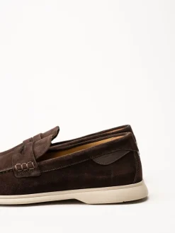 Ambitious - Mörkbruna pennyloafers i mocka