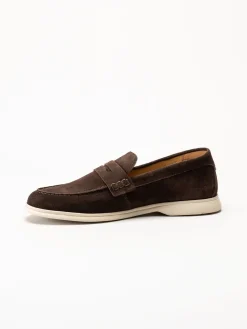 Ambitious - Mörkbruna pennyloafers i mocka