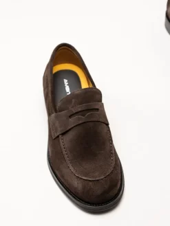 Ambitious - Mörkbruna pennyloafers i mocka