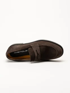 Ambitious - Mörkbruna pennyloafers i mocka