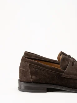 Ambitious - Mörkbruna pennyloafers i mocka