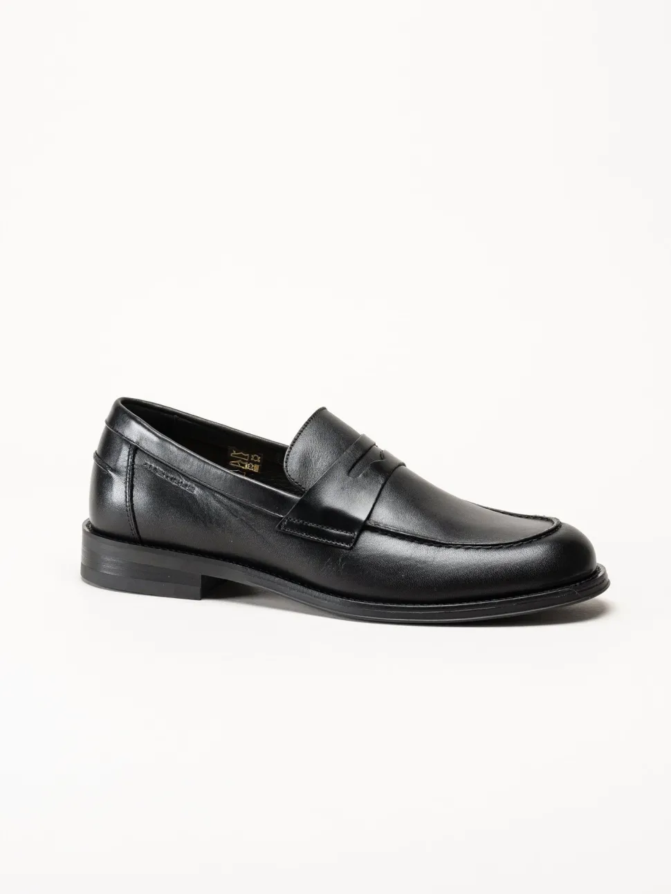 Ambitious - Svarta pennyloafers i skinn