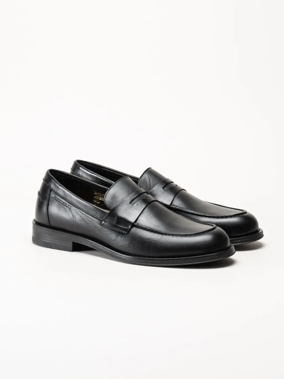 Ambitious - Svarta pennyloafers i skinn