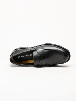 Ambitious - Svarta pennyloafers i skinn