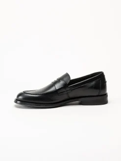 Ambitious - Svarta pennyloafers i skinn