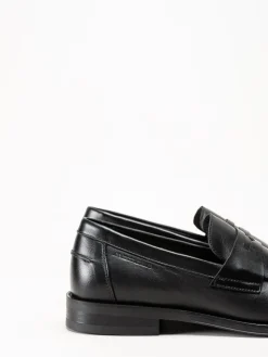 Ambitious - Svarta pennyloafers i skinn
