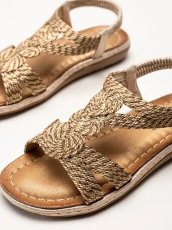 Andrea Conti - Guldiga t-sleif sandaler