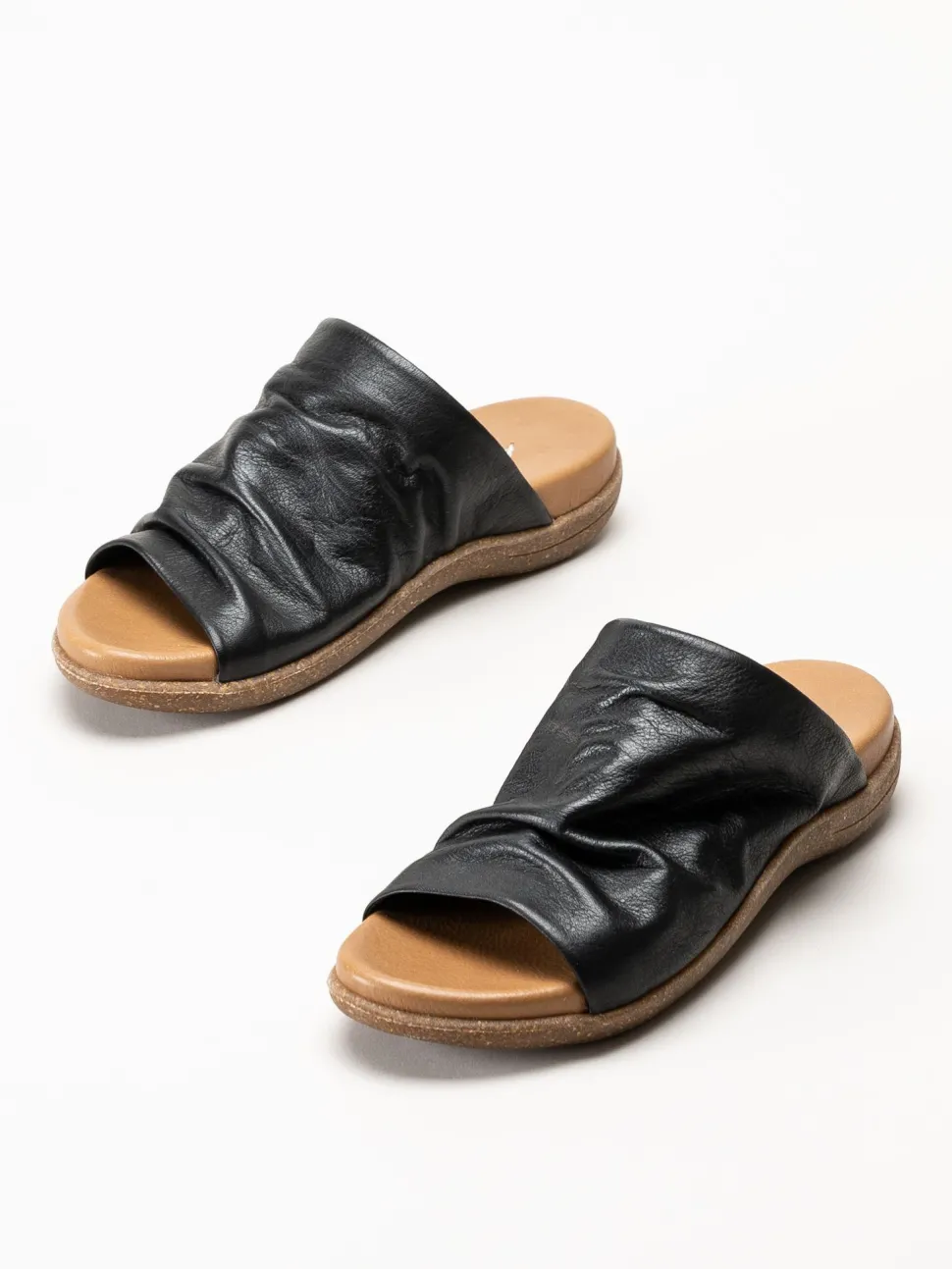 Andrea Conti - Svarta sandaler i skinn