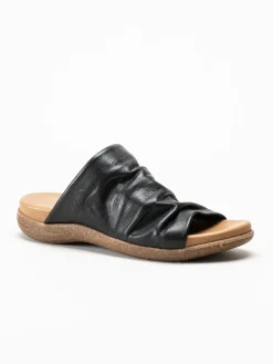 Andrea Conti - Svarta sandaler i skinn