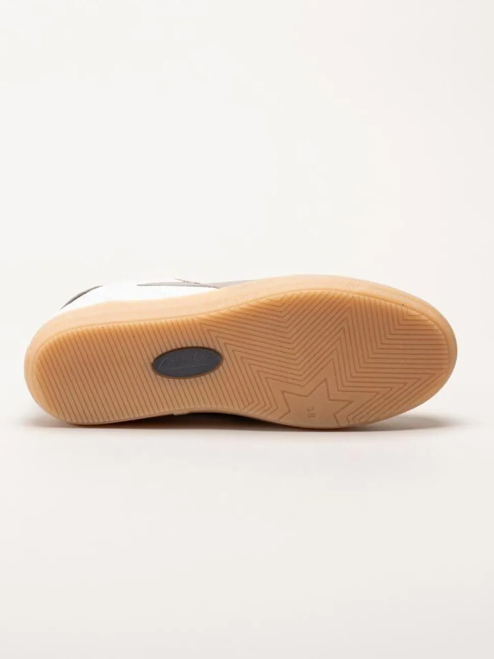 Andrea Conti - Vit beige sneakers i skinn