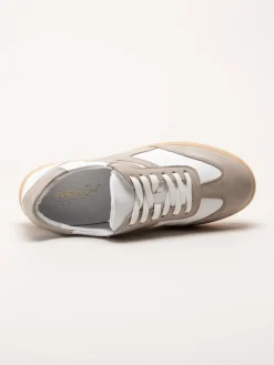 Andrea Conti - Vit beige sneakers i skinn
