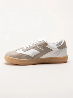 Andrea Conti - Vit beige sneakers i skinn