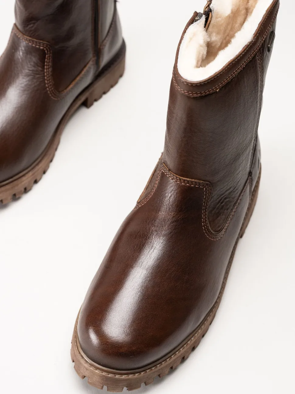 Axelda - Belluno - Bruna fodrade boots i skinn
