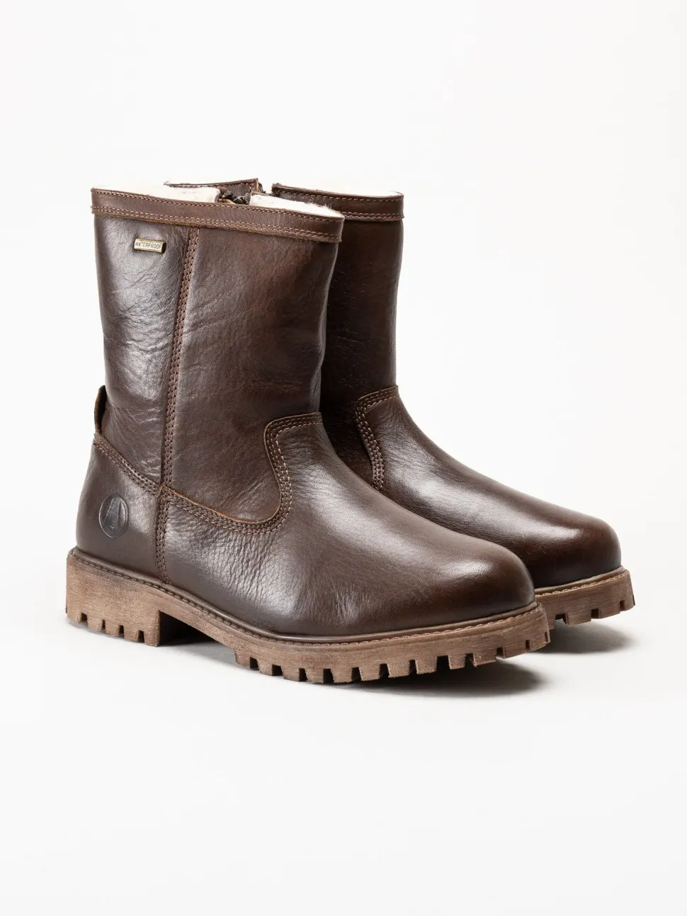 Axelda - Belluno - Bruna fodrade boots i skinn