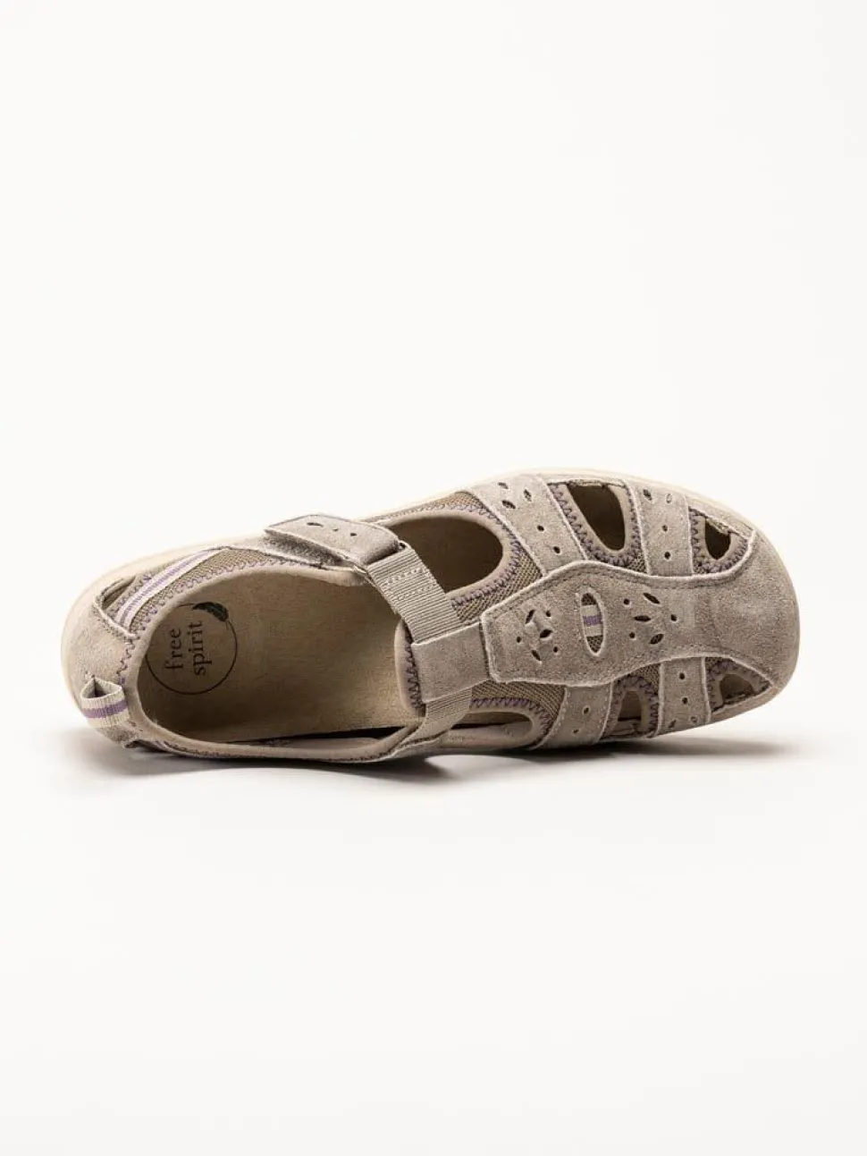Axelda - Cleveland - Beige sandalskor i mocka och textil