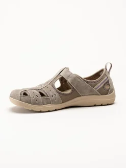 Axelda - Cleveland - Beige sandalskor i mocka och textil