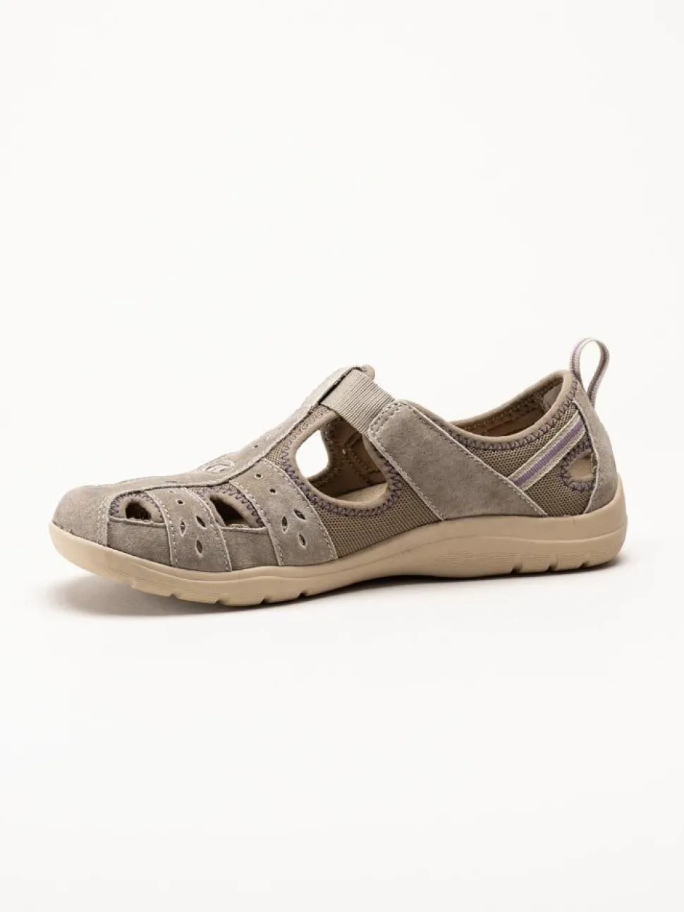 Axelda - Cleveland - Beige sandalskor i mocka och textil