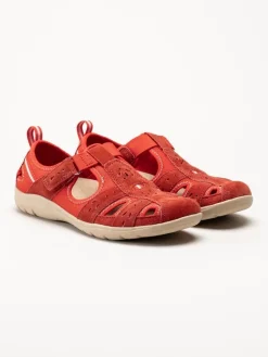 Axelda - Cleveland - Röda sandalskor i mocka och textil