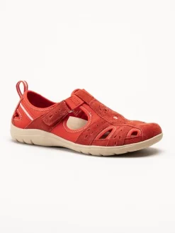 Axelda - Cleveland - Röda sandalskor i mocka och textil