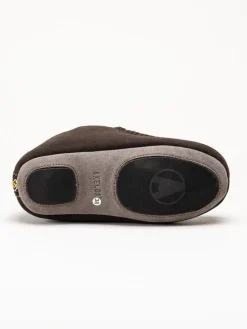 Axelda - Edinburgh 2 - Mörkbruna slip on fårskinnstofflor