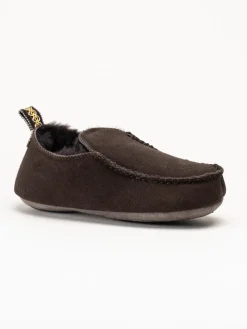 Axelda - Edinburgh 2 - Mörkbruna slip on fårskinnstofflor