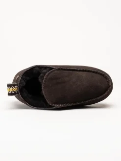 Axelda - Edinburgh 2 - Mörkbruna slip on fårskinnstofflor