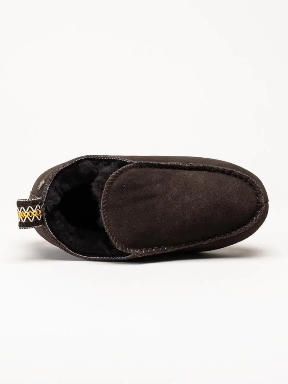 Axelda - Edinburgh 2 - Mörkbruna slip on fårskinnstofflor