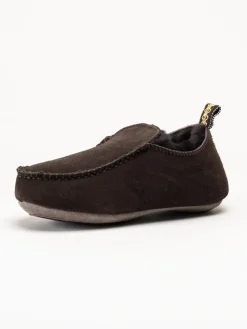 Axelda - Edinburgh 2 - Mörkbruna slip on fårskinnstofflor