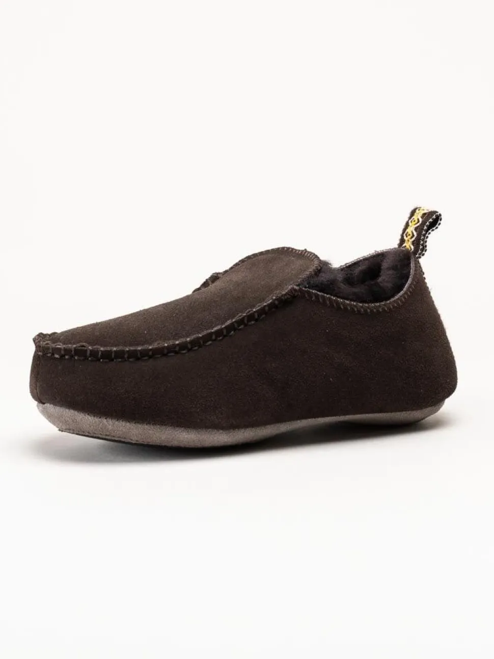 Axelda - Edinburgh 2 - Mörkbruna slip on fårskinnstofflor