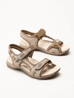 Axelda - Frisco - Beige sandaler i mocka och textil
