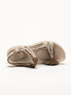 Axelda - Frisco - Beige sandaler i mocka och textil