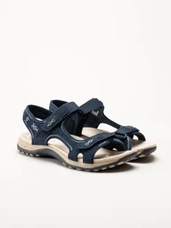 Axelda - Frisco - Blå sandaler i mocka och textil
