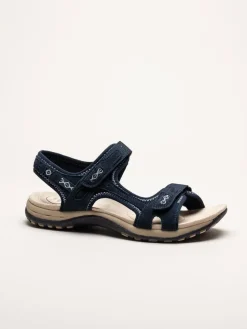 Axelda - Frisco - Blå sandaler i mocka och textil