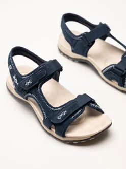 Axelda - Frisco - Blå sandaler i mocka och textil