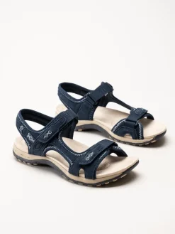 Axelda - Frisco - Blå sandaler i mocka och textil