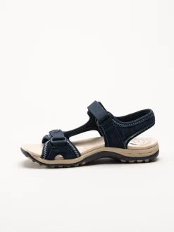 Axelda - Frisco - Blå sandaler i mocka och textil