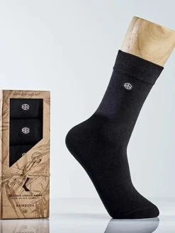 Bambusa - Vit Tennis-socka med två svarta ränder
