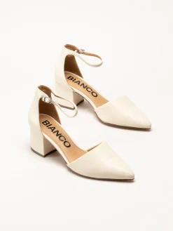 Bianco - Biadevived - Offwhite pumps i skinnimitation