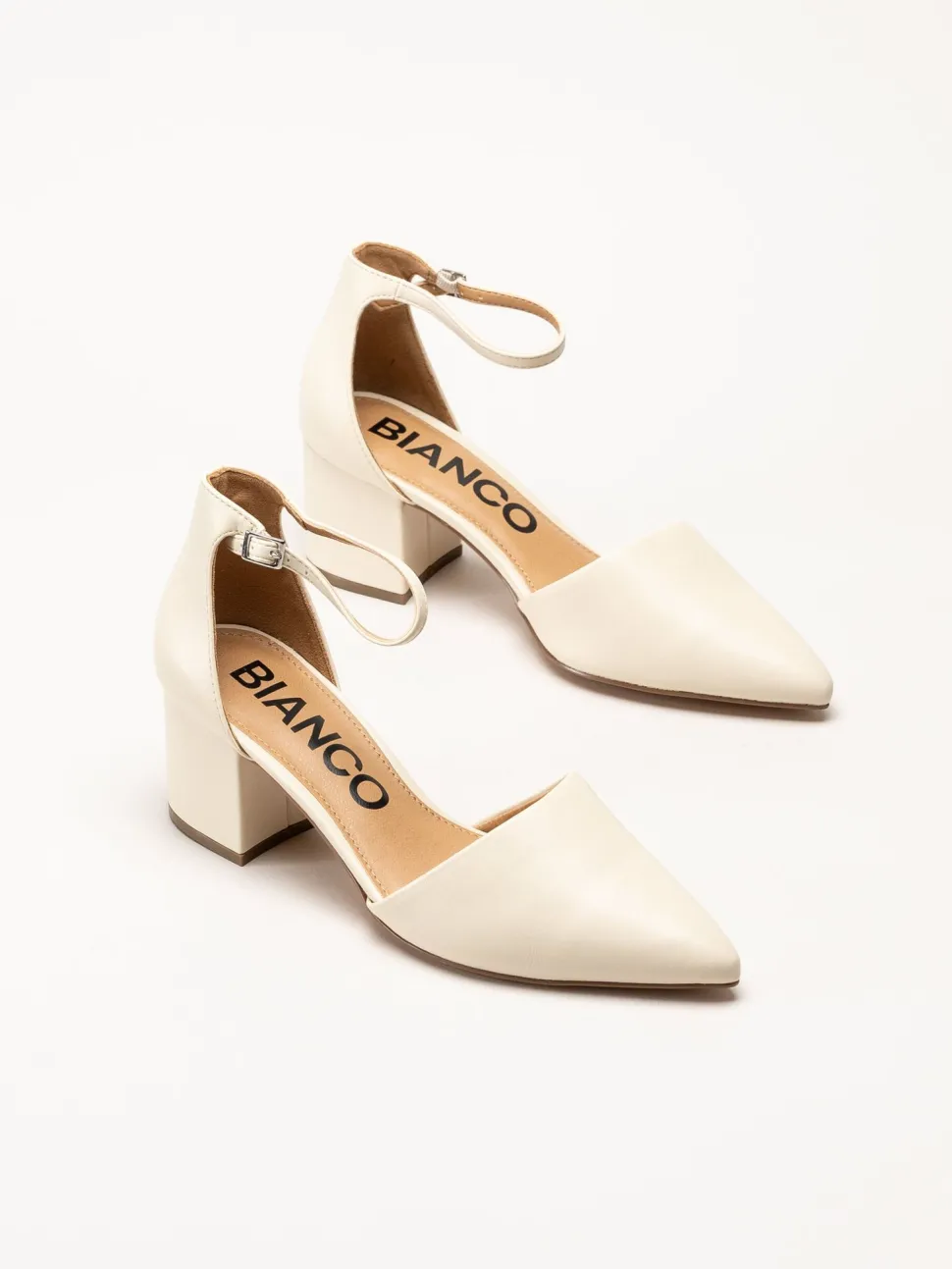 Bianco - Biadevived - Offwhite pumps i skinnimitation