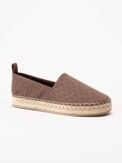 Calvin Klein - Oblique AOP - Mörkbruna espadrillos