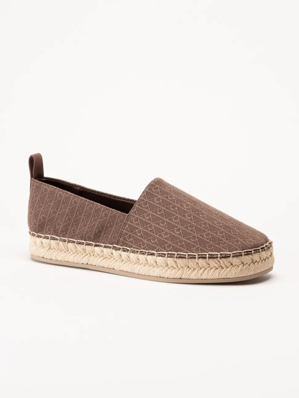 Calvin Klein - Oblique AOP - Mörkbruna espadrillos